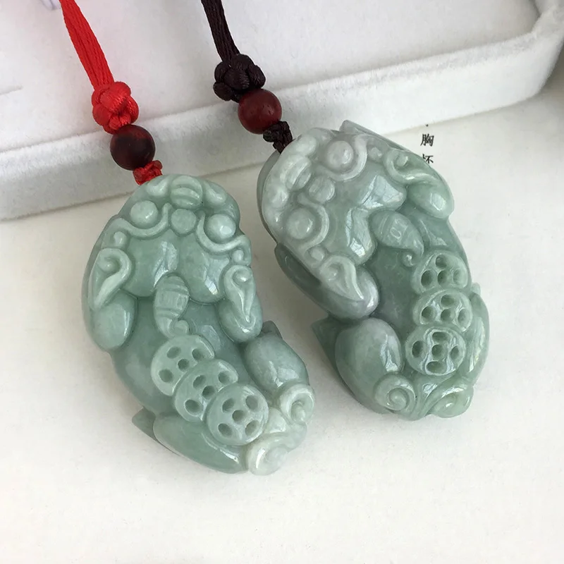 

Zheru jewelry natural Burmese jade beast brave pendant necklace exquisite jewelry best gift