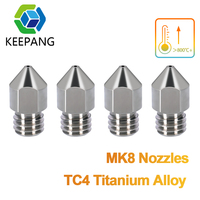 High Strength TC4 Titanium Alloy MK8 Nozzles Corrosion Resistant Nozzle for Ender 3 CR10 Ender 5 Two Trees Bluer for 1.75mm PLA