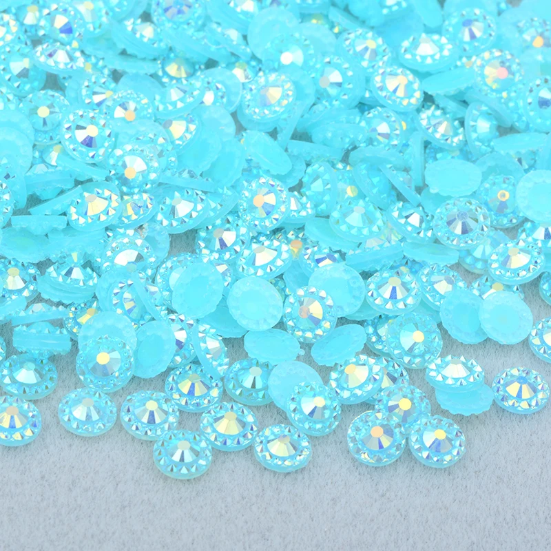 JUNAO 4 5 6 millimetri Viola AB Rotonda Autoadesivi Del Fiore Del Rhinestone Della Resina del Flatback Cabochon Gemme Unghie Artistiche di Pietra di