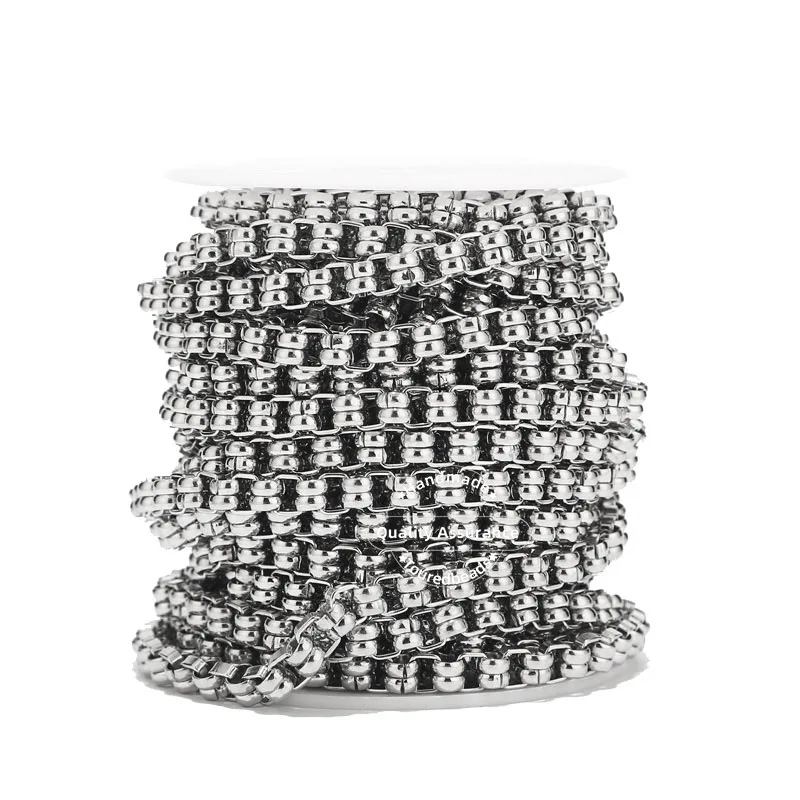 1 Meter Stainless Steel Heavy Box Link Chain Circle Chunky Chains for Men Jewelry Making