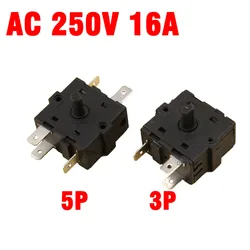 1Pcs Electric Room Heater 3Pin 5Pin 6Pin Rotary Switch Selector AC 250V 16A