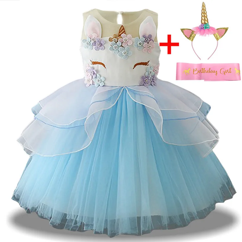 Newborn Baby Girls Dress Summer Infant Unicorn Party Dress 1st Birthday Dress For Baby Girls Princess Dresses Wedding vestidos