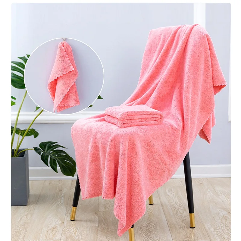 Drop Shipping 2pcs/set Bath Shower Towels Soft Face Towel And Bath Towel Set For Adult Kids Toalla Serviette De Plage