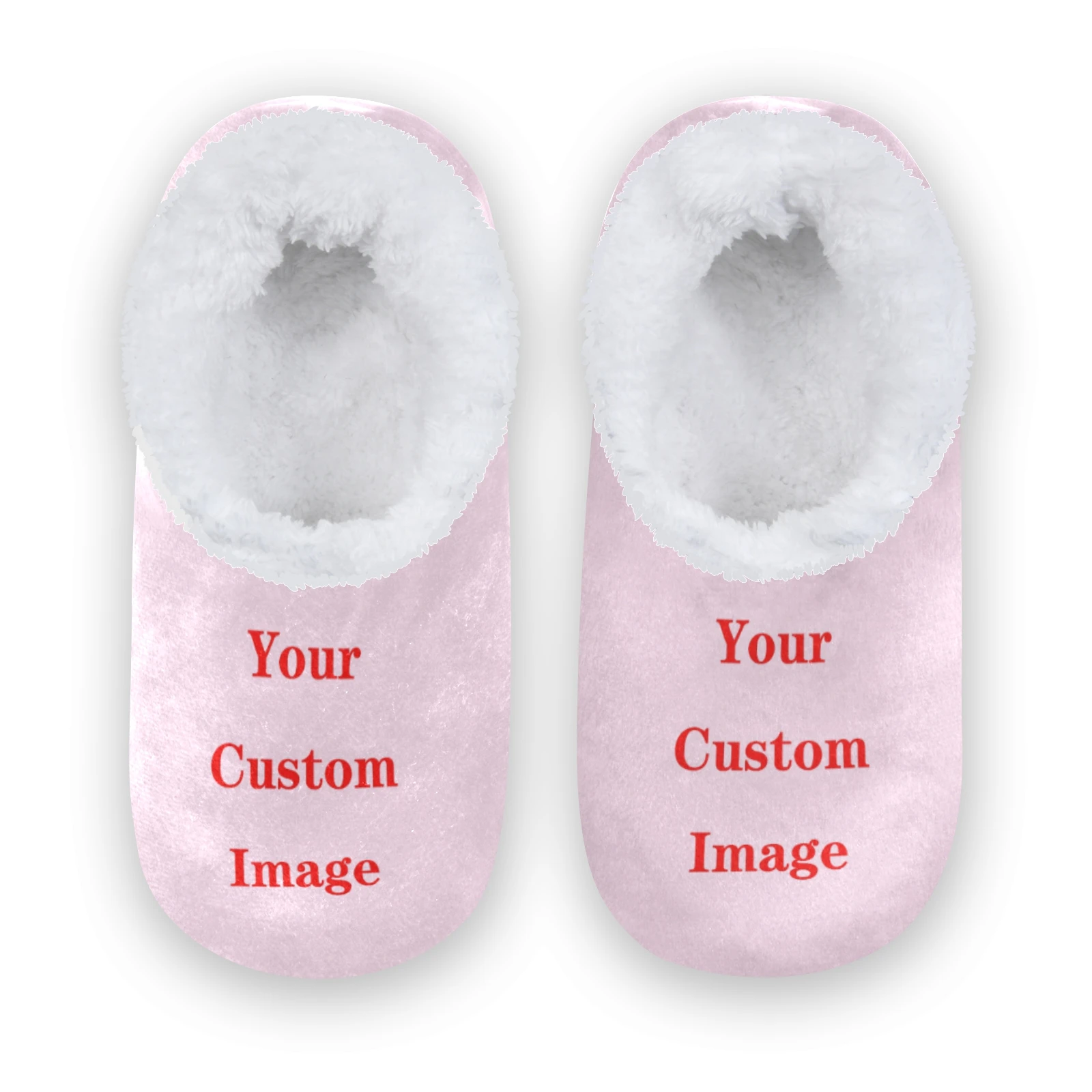 Baby Girls Cotton Slippers 2021 New Winter Children\'s Custom Pattern Plush Slippers Boys Home Indoor Shoes Furry Kids Slippers