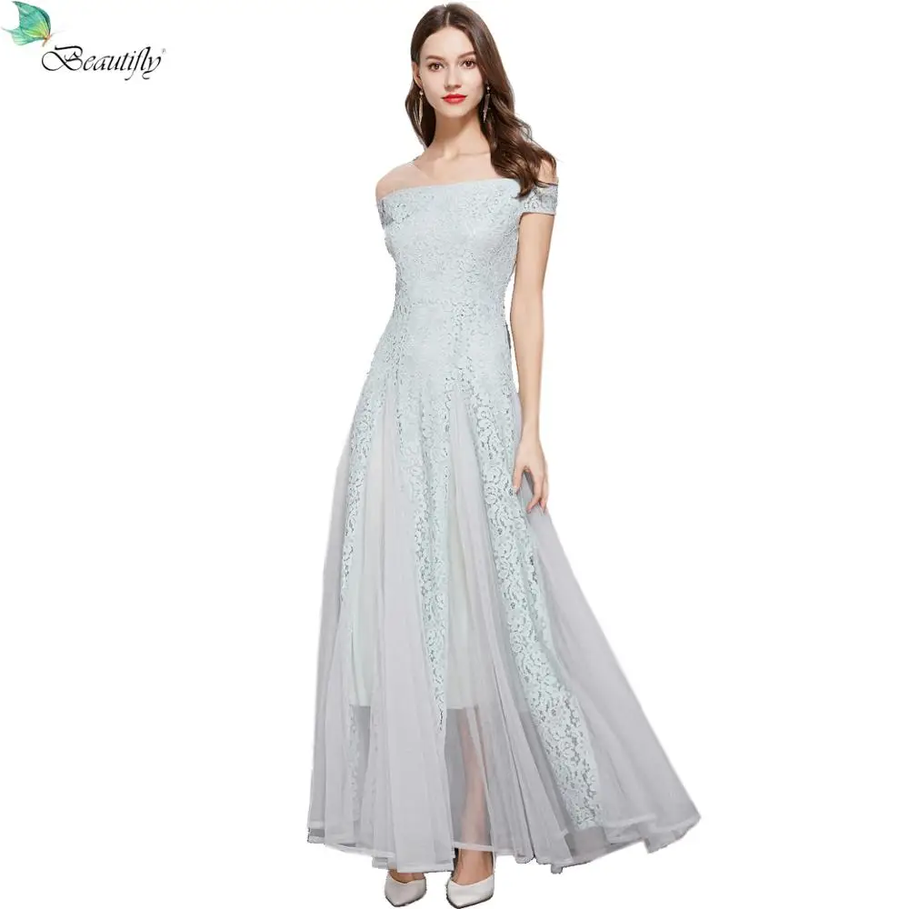 Vestido de festa feminino com zíper, novo maxi vestidos de festa com renda e tule azul claro, roupa com cauda longa, elegante