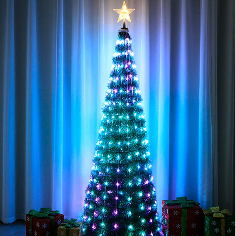 Addressable Optical Fiber Christmas Tree, LED Flower Lamp, Colorful Luminous Decor, Xmas Artificial Tree, SK6812, WS2812B IC