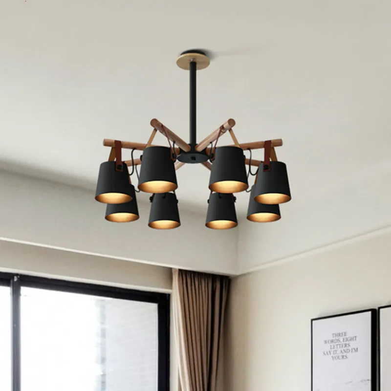 

Nordic living room simple modern creative Japanese style bedroom dining room study log personality belt Pendant Lights LX111015