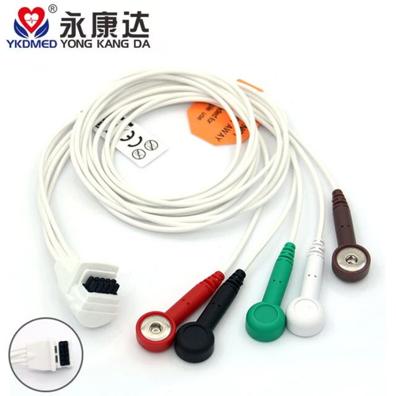 

Mortara Telemetering Holter cable and leadwires with 5Lead, AHA, Snap,Style ECG LEADWIRE Set