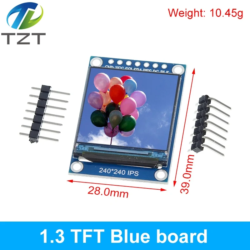 Tft display 0.96 / 1.3 polegadas ips 7p spi hd 65k módulo lcd a cores completas st7735/st7789 drive ic 80*160 240*240 (não oled)