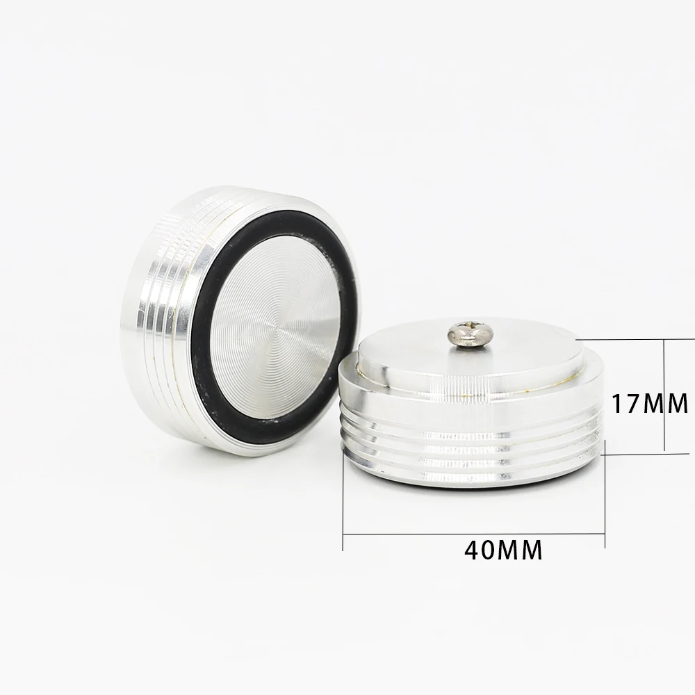 4pcs 40 x17mm audio amplifier speaker feet spikes silver Ring machine mats pads