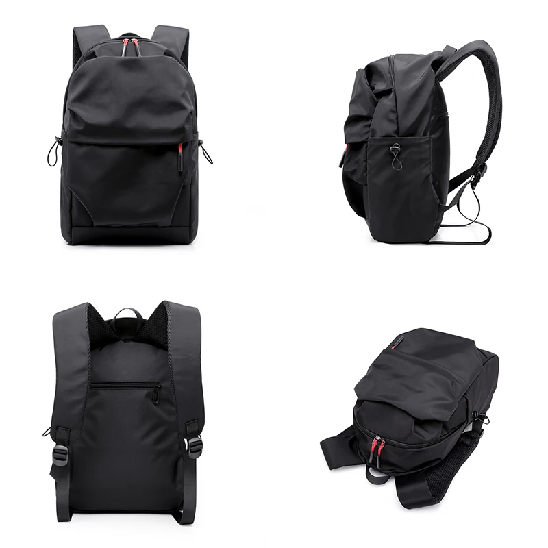 Multifunction Waterproof Backpack Men Luxury Student School Bags Notebook Backpacks Casual Pleated 15.6 Inch Laptop Bag For Men