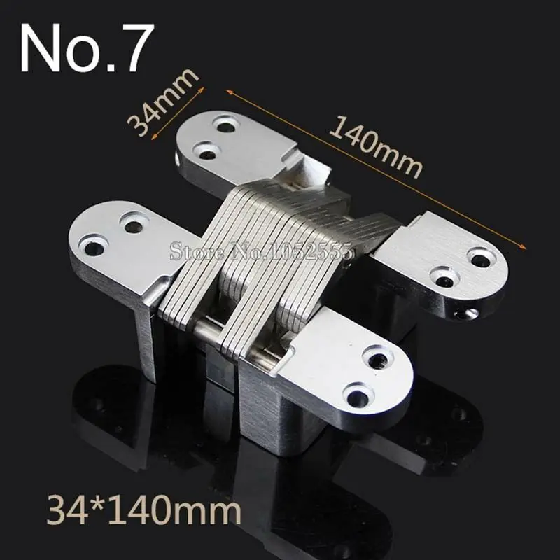 High Quality 2PCS Stainless Steel Heavy Hidden Cross Door Hinges Invisible Concealed Folding Door Hinges Loading 60KG/PCS
