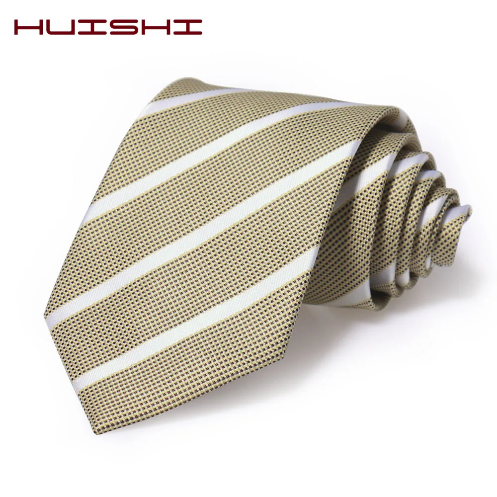 HUISHI Tie For Men Suit Neckwear Classic 8cm Stripe Necktie For Man Luxury Striped Business Neck Tie Suit Cravat Wedding Party