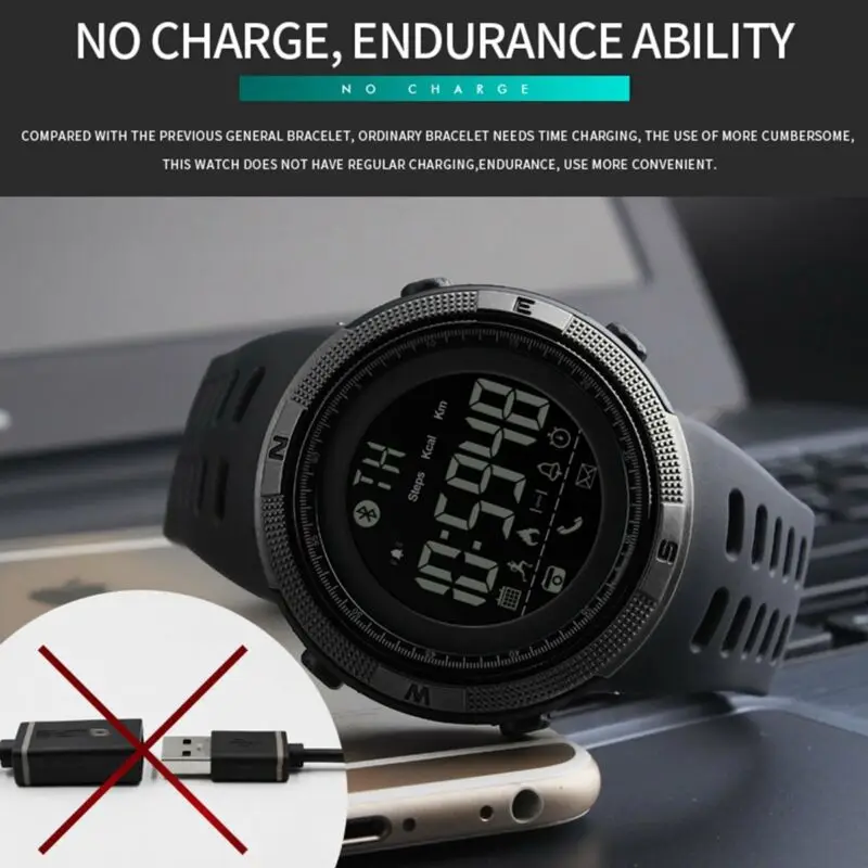 Fashion Men\'s Women\'s Tactical Smart Watch Bluetooth Digital Sports Wrist Watch Waterproof  Military