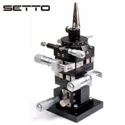 SETTO Precision XYZR 4 Axis Manual Linear Positioning Stage Bearing Tuning Platform Sliding Table 60x60mm