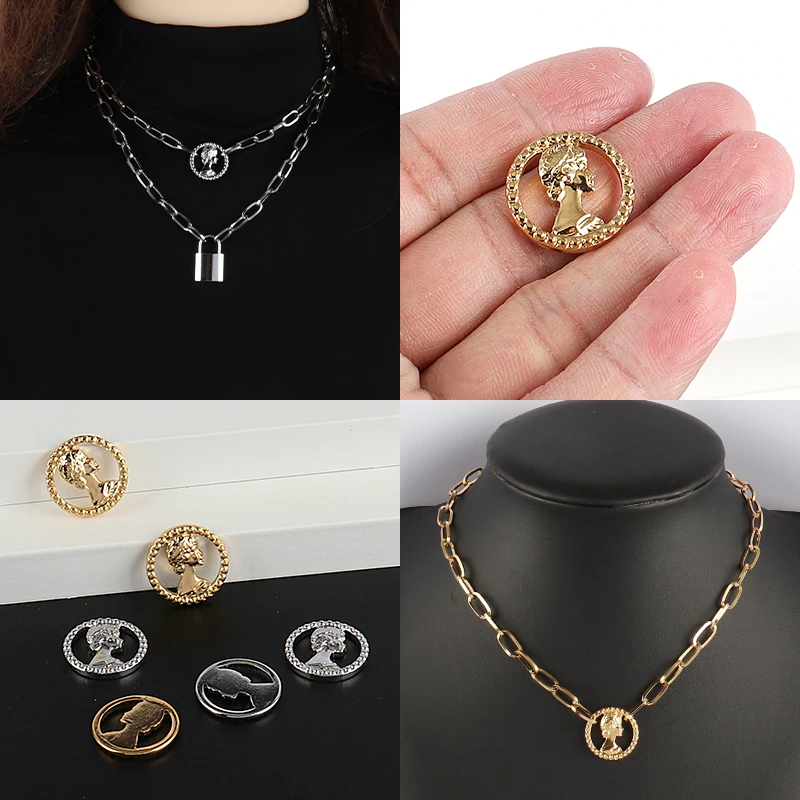 5pcs/lots Stainless Steel Round Charms For Jewelry DIY Making Love Heart Charm Pendants Accessories Geometric Earrings