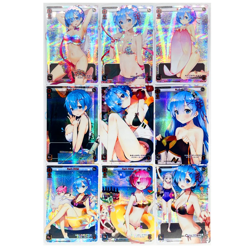 9pcs/set Rem Ram Life In A Different World From Zero No.3 ACG Sexy Toys Hobbies Hobby Collectibles Game Collection Anime Cards