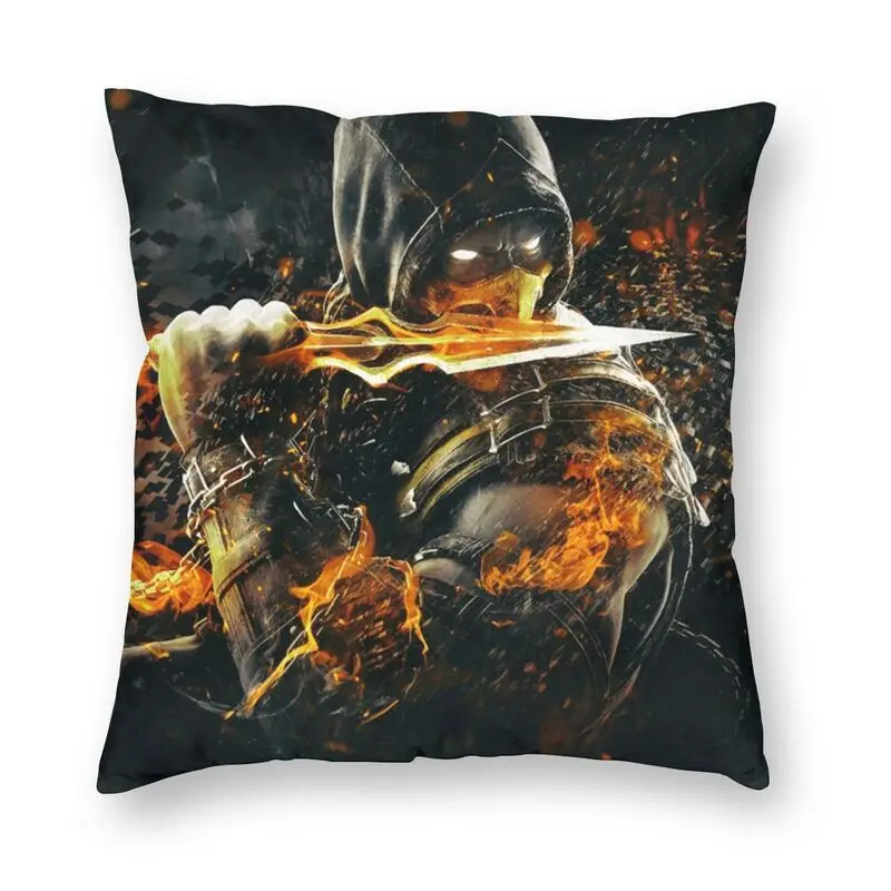 Vibrant Fire In The Dark Pillow Cover Decoration 3D Two Side Printed Sub Zero Mortal Kombat Cushion Cover for Car