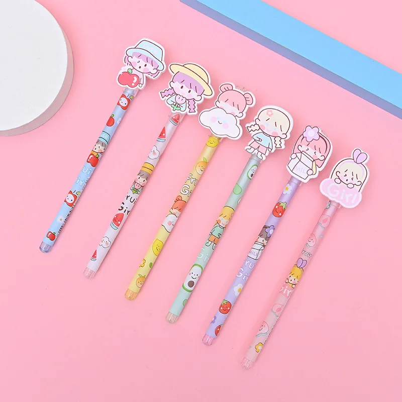 36 pcs/lot Kawaii Demon Slayer Pendant Gel Pen Cute 0.5mm Black ink Signature Pens Promotional Gift Stationery School Supplies