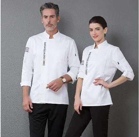 Unisex Adjustable Long Sleeve Top Restaurant Cooking Jacket Kitchen Hotel Waiter Cafe Bakery Chef Uniforms Food Service Overalls