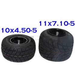 KARTING wheel tire front wheel 10x4.50-5 rear wheel 11x7.10-5 with 5 inch aluminium alloy wheel hub for GO KART ATV UTV Buggy