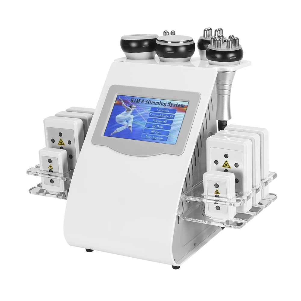 2022มาใหม่ล่าสุด6 In 1 40K Ultrasonic Cavitation สูญญากาศวิทยุความถี่เลเซอร์8แผ่น Lipo เลเซอร์ Slimming เครื่องบ้าน