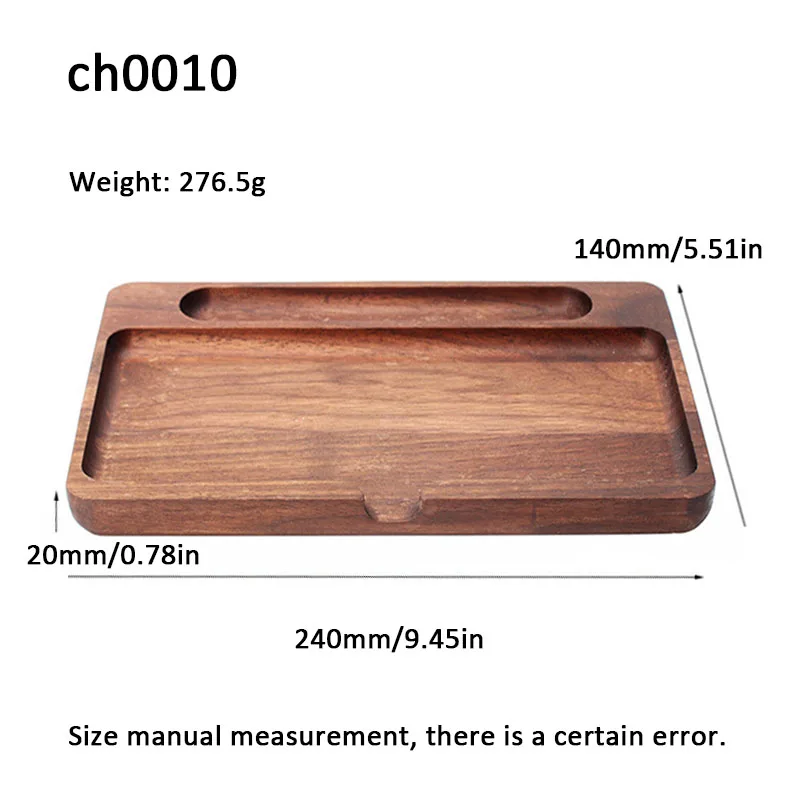 MUXIANG Tray Operation Panel Wooden Tray Rectangular Walnut Wood Smoking Accessories Storage Base