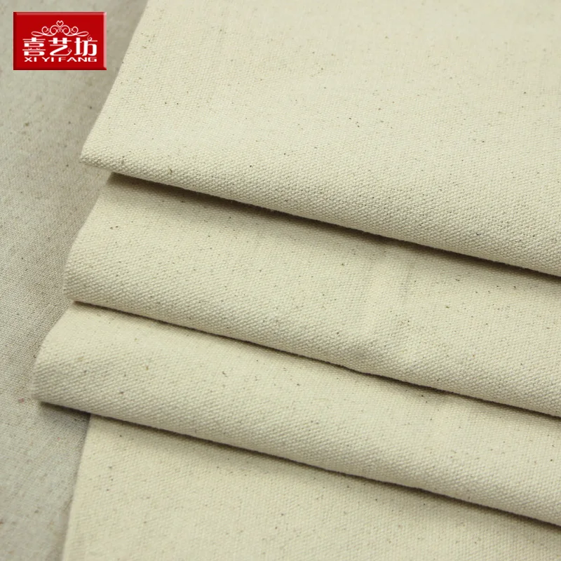 Thick White Canvas Fabric Pure Cotton Linen Fabric Canvas Bag Coarse Cloth Old Coarse Cloth Old Canvas Sewing Material