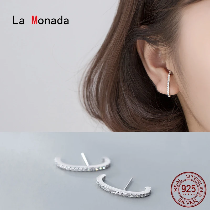 La Monada Stud Earrings For Women Silver 925 Minimalist C Smail Fine Women Earrings Jewelry Stud Earrings 925 Sterling Silver