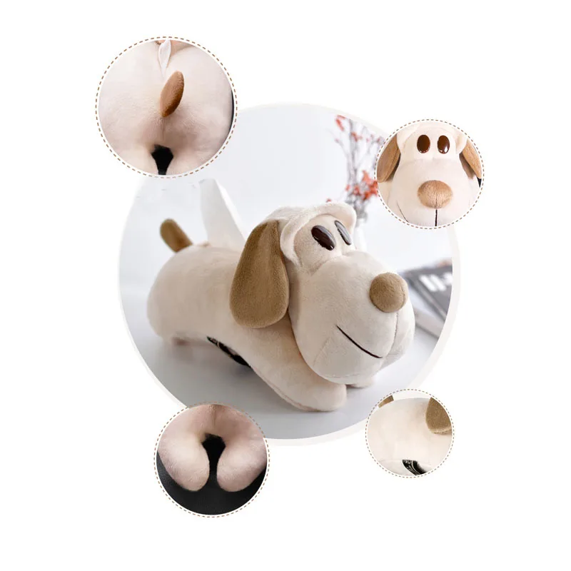 Universal Car Tissue Box Plush Doll Cartoon Animals Dog Napkin Holder on Armrest Headrest Car Accessories for Auto Home Decor