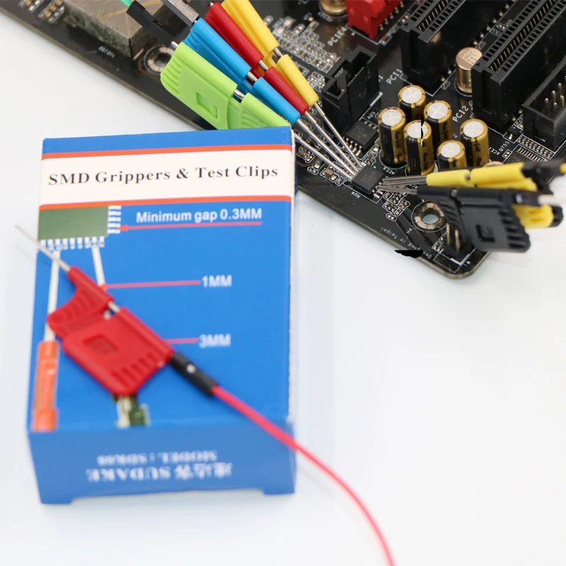 Micro IC Clamp 10pcs/set SOP/SOIC/TSSOP/TSOP/SSOP/MSOP/PLCC/QFP/TQFP/LQFP/SMD IC Chip test pin mini chip adapter wire connector