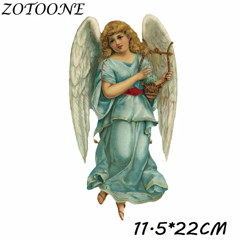 Zotoone adesivo de anjo bonito, adesivo de transferência para roupas de bebê, roupas diy, decoração de ferro, transferência, alienígena