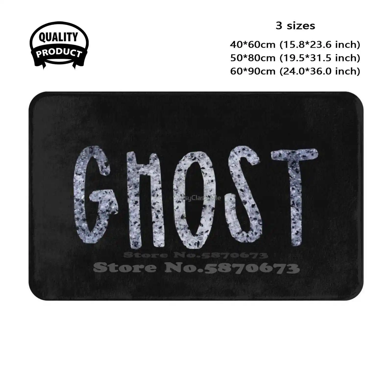 Ghost ( Writing ) Soft Cushion Home Carpet Door Mat Car Rug Diamond Glass Haunted Mansion Haunting Quotes Halloween Demon