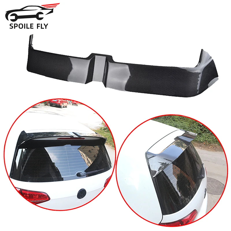 

For VW Volkswagen Golf 7 GTI&R Only Spoiler 2013-2017 2.0 MK7 ABS Rear Roof Wing Carbon Fiber Look or Glossy Black