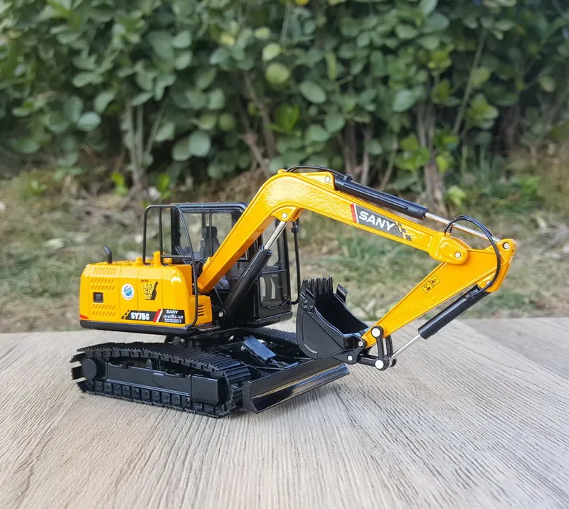 Collectible Alloy Toy Model SANY 1:35 Scale SY75C-9 Excavator Engineering Machinery Diecast Toy Model Decoration