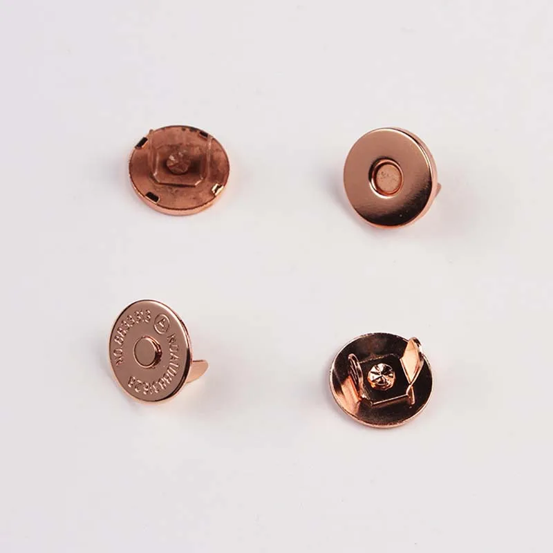 

Round Magnetic Clasp For Bag fasteners Clasps Metal Rose Gold Purse Snaps Closures Button Press Stud Bag Accessories 14mm