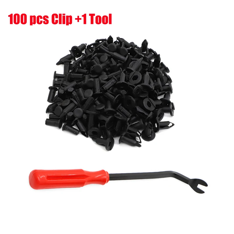 

100pcs 8mm Fender ATV Push Retainer Clips Fastener w/ Tool for Honda Suzuki Kawasaki Polaris Sportsman Rangers Rzr 7661855