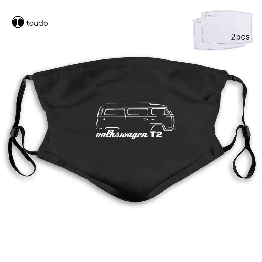 Germany Car Campers Van  T2 Westfalia Surfer Air Cooled Gift Dad Uncle Brother Face Mask Filter Pocket Cloth Reusable Washable