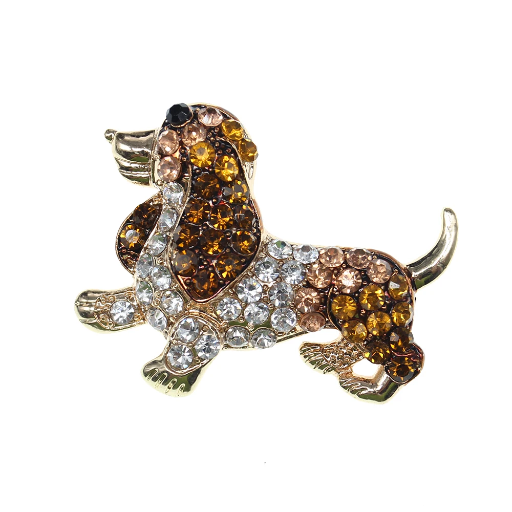 Free shipping Cute Puppy Pin Rhinestone Pet Animal Dog Brooch Fashion Jewelry Brooches