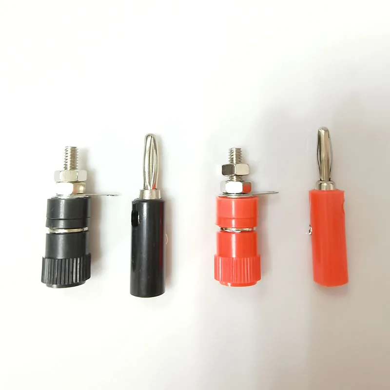 DIY 4mm Banana Plugs Speaker Screw Connectors Solderless binding Post audio SpeakerTerminal Black Red Connector