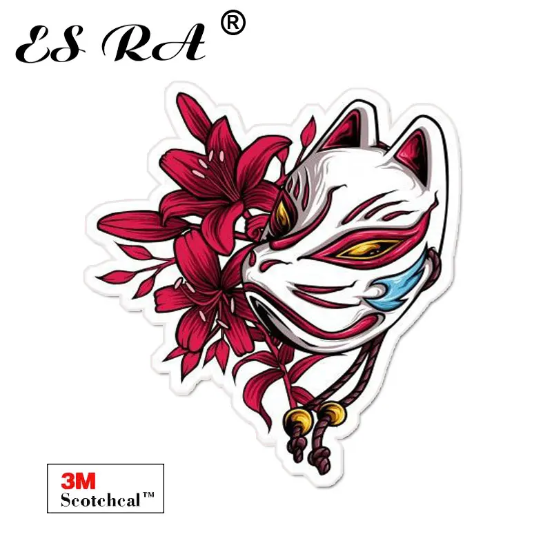 8/13CM Car Stickers Decals Vinyl Waterproof Japanese Fox Mask Laptop Pegatinas Matt for Luggage Window Wall Helmet Motor Bottle