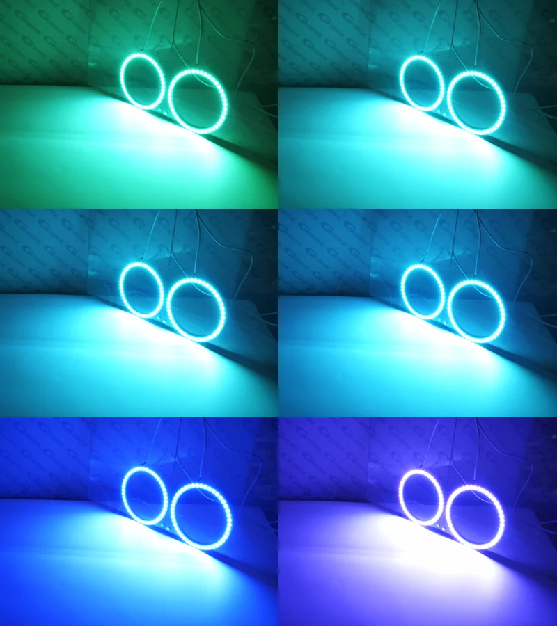 For Subaru Impreza WRX STI 2003 2004 2005 BT App RF Remote Control Multi-Color Ultra Bright RGB LED Angel Eyes Kit Halo Rings
