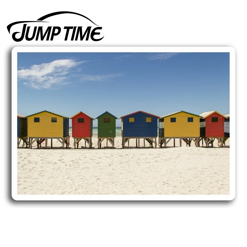 Jump Time for Beach Huts Vinyl Stickers Surf Holiday Sticker Laptop Luggage Auto Bumper Motor Decal Waterproof Car Accessories