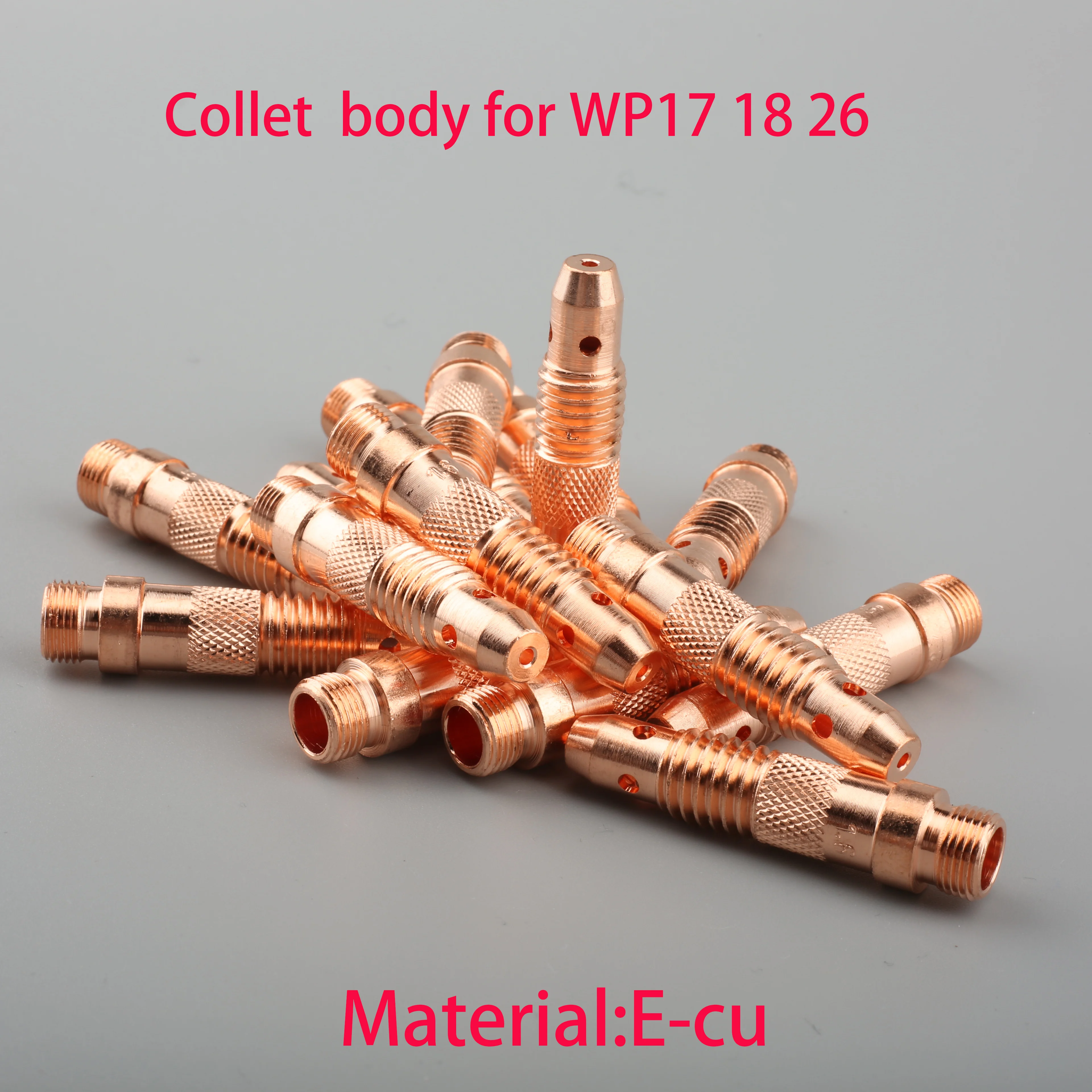 Soplete de soldadura de argón, consumible de electrodo de tungsteno, cuerpo de pinza SR17/18/26, soporte de grafito, WP18, WP17, WP26, 10 piezas