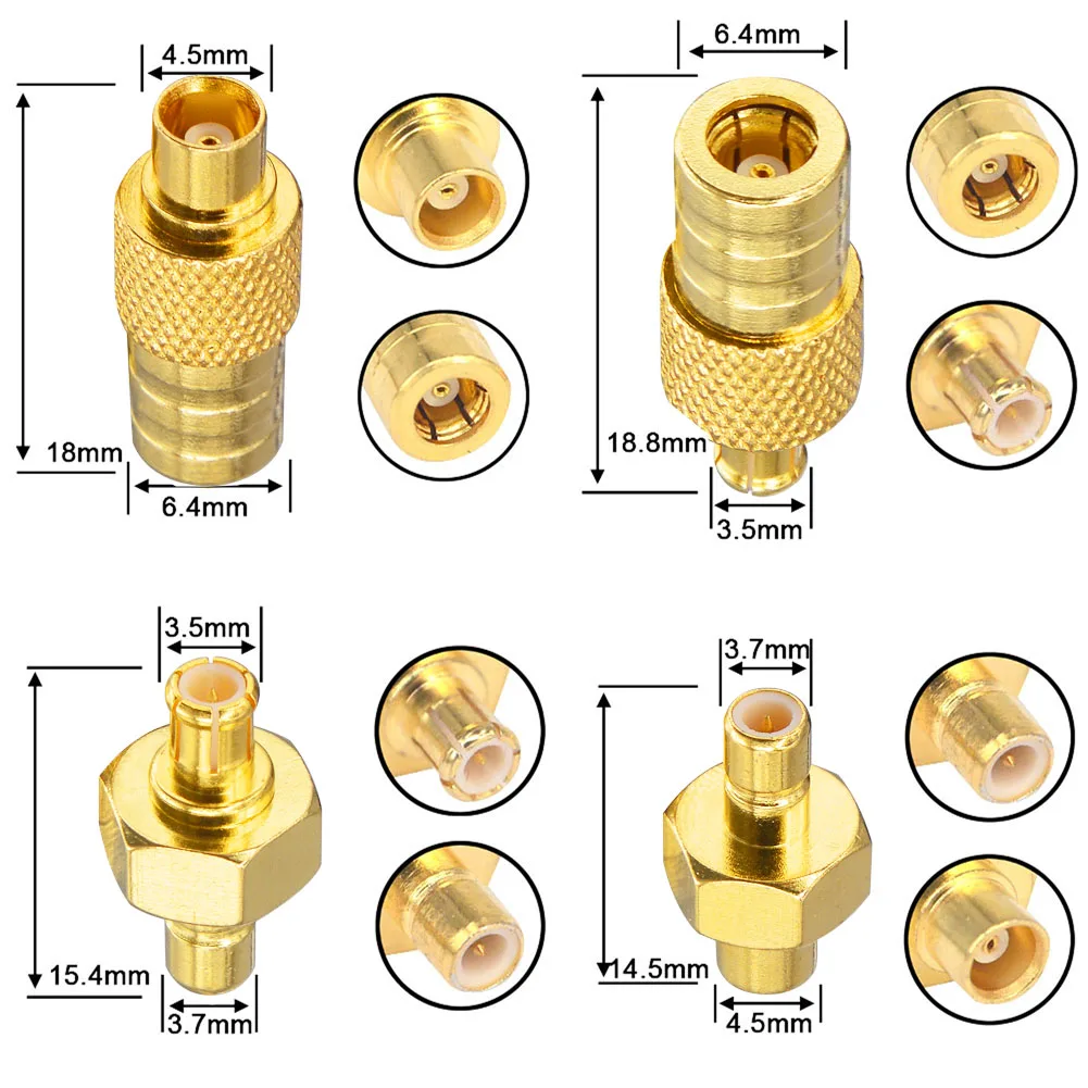 DBA Car Aerial Adapter SMB to MCX Kit RF Adapter Connectors MCX Male Female to SMB Male Female for DAB+ Car Aerial Radio Kenwood