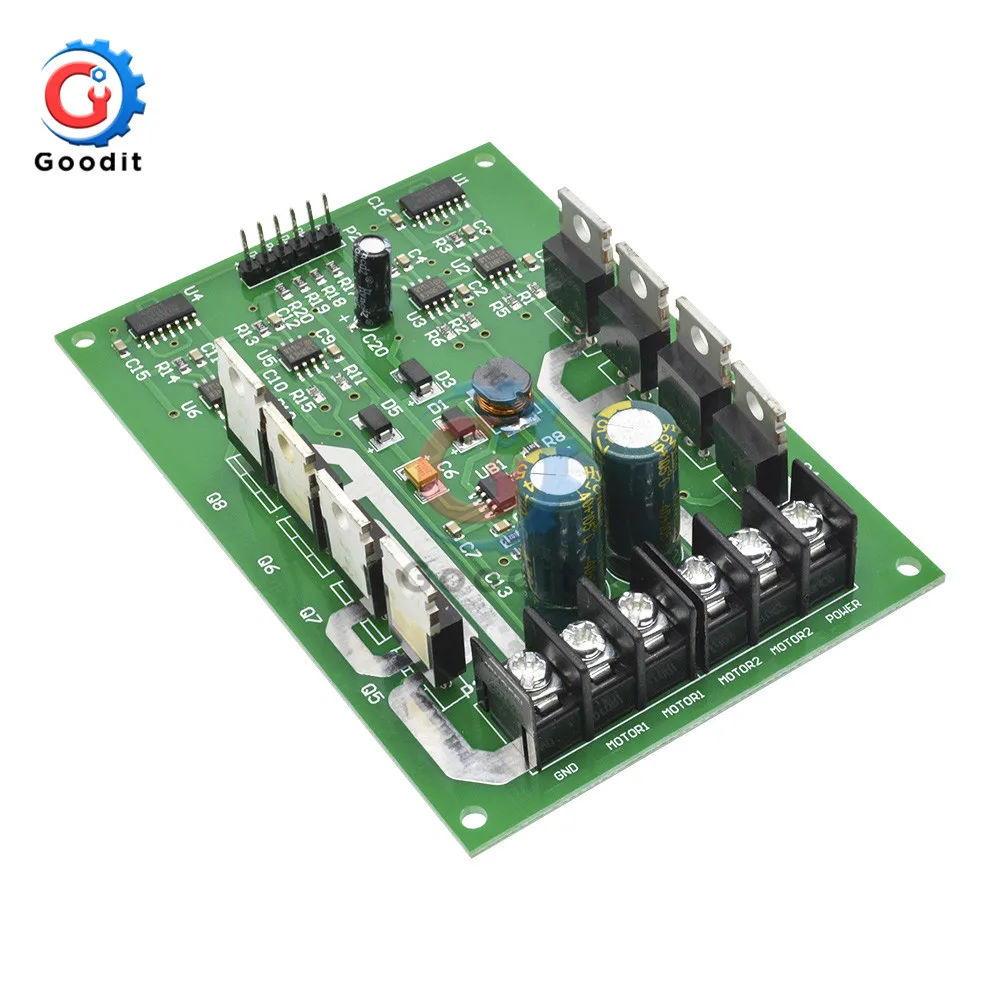 DC 3V-36 V DC Motor Driver Module H Bridge DC MOSFET IRF3205 15A Peak 30A Maximum Current Dual Motor Driver Bread Board Module