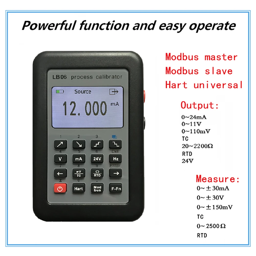 

Free shipping HART Modbus 4-20mA signal generator / 0-10V / mV / thermocouple / current voltage source calibration