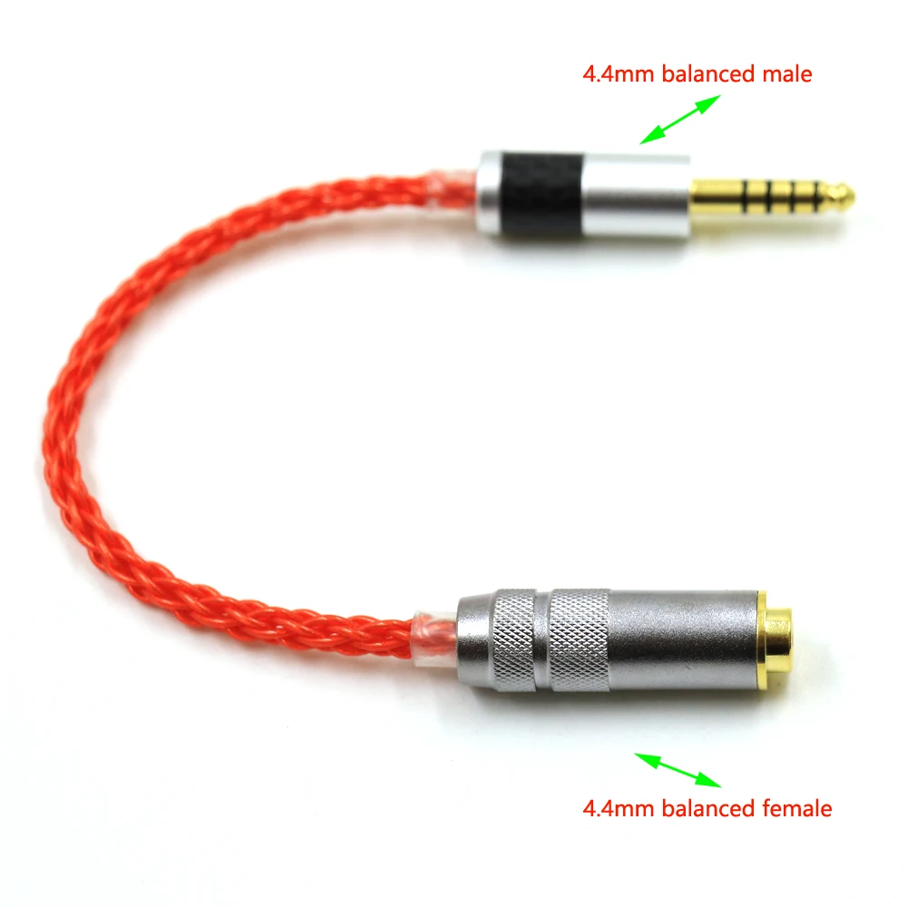 (Lies ucdc placcato argento 4.4mm TRRS bilanciato maschio a 4.4mm bilanciato femmina cavo adattatore Audio connettore da 4.4mm maschio a 4.4mm