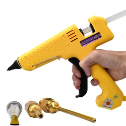 Professional 250W Hot Melt Glue Gun Adjustable Temperature High Power Silicone Gun Set Using 11MM Glue Stick 2.0MM Copper Nozzle