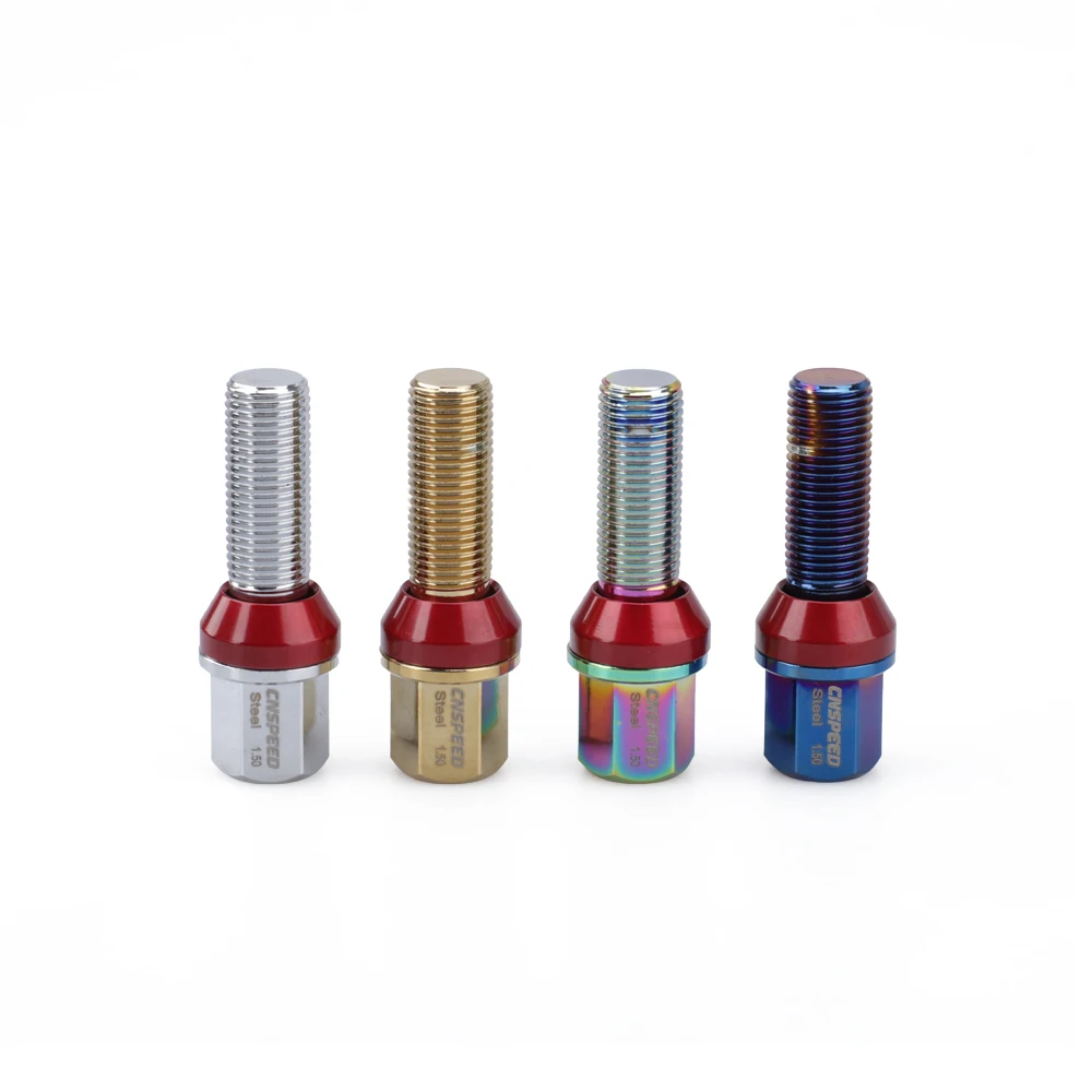 20pcs/Set Conical Cover Wheel Bolts M14*1.5 Lug Nuts With sleeve positioning pin and lubricant